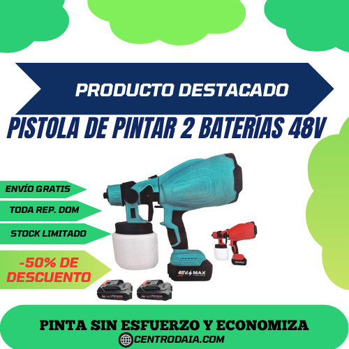 Pistola de Pintura 2 baterías Inalámbrica 48V