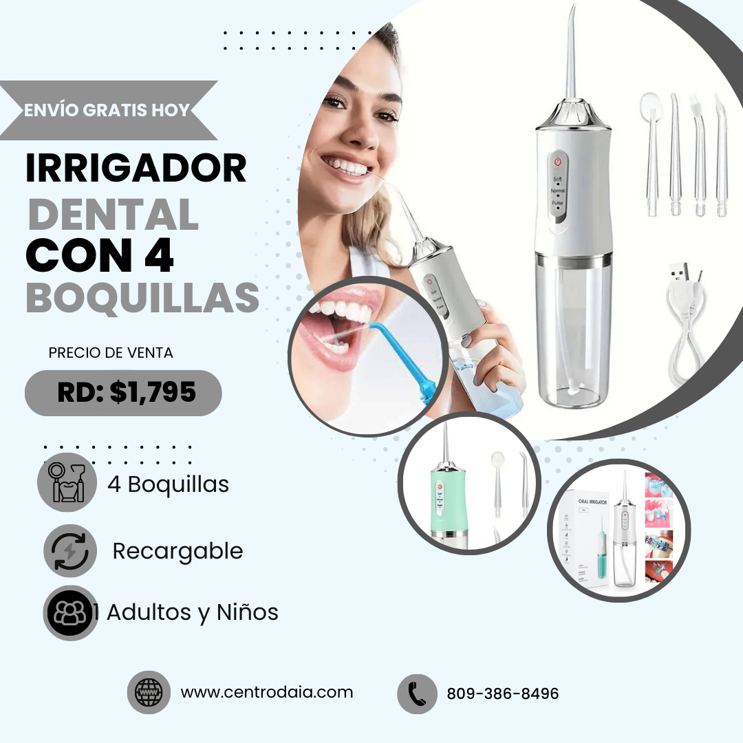 Irrigador Dental. Dientes perfectos desde ¡hoy! producto de alta calidad.