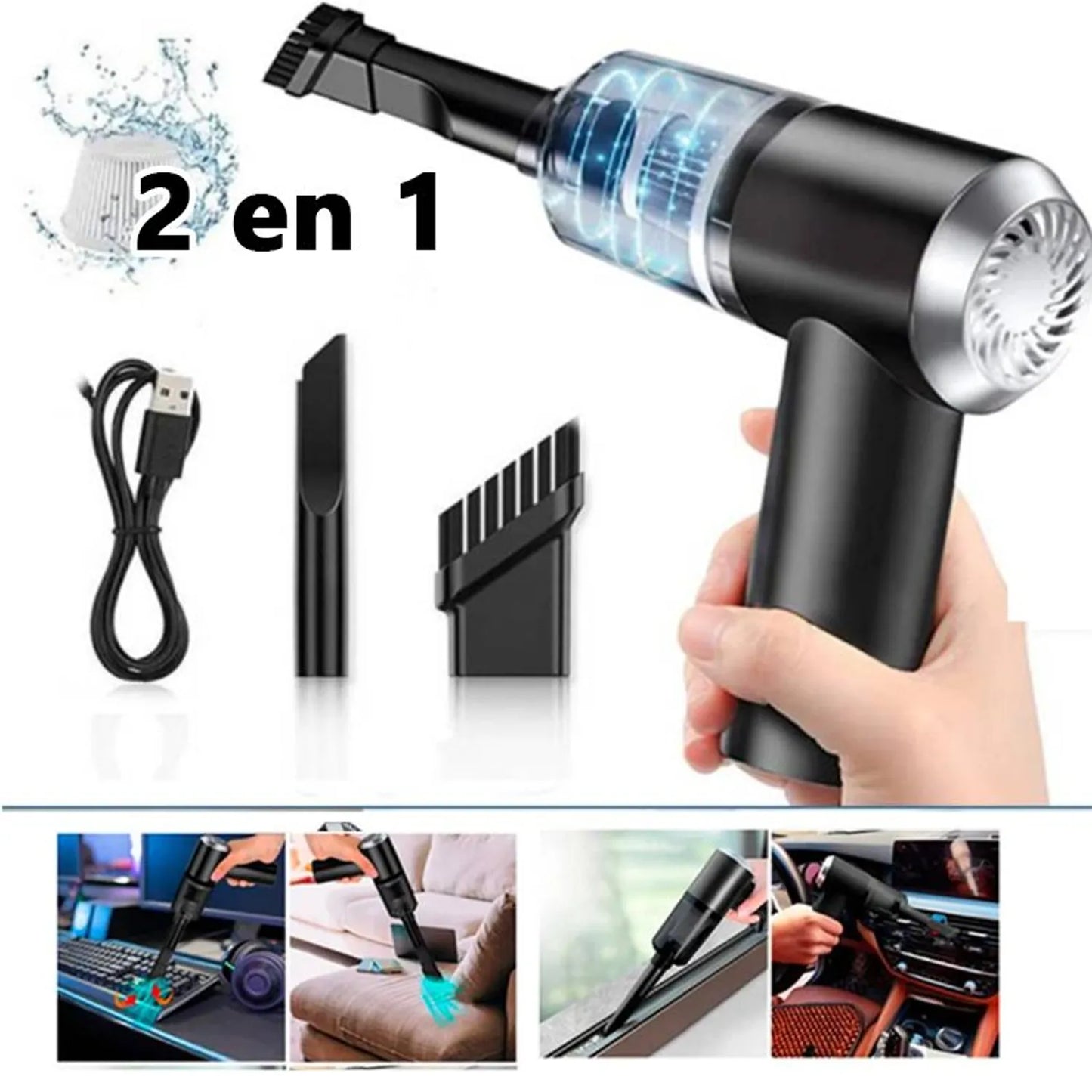 ¡Tu aliada para cualquier ocasión! esa es nuestra Aspiradora portátil 2 en 1